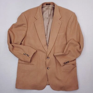 Robert Stock Jacket Mens 46L Tan Khaki Wool Camelhair Blend Sport Coat Blazer - Picture 1 of 14