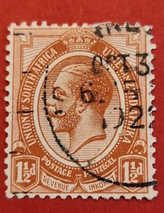 Lot 1.  SOUTH AFRICA 1920 1 and 1/2d chestnut   SG 5a Used VG - Imagen 1 de 2