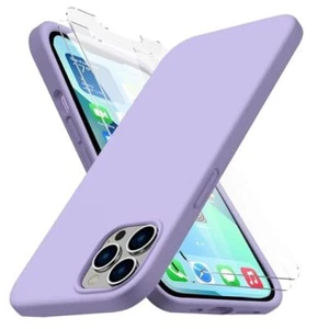 Heavy-Duty Silicone Case for - Two Shatterproof iPhone 13 Pro Max Light Purple - Picture 1 of 7
