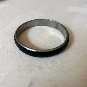 Vintage Black Silver Bangle Bracelet Snake Style Texture Shiny Sparkly 90s y2k - Picture 1 of 13