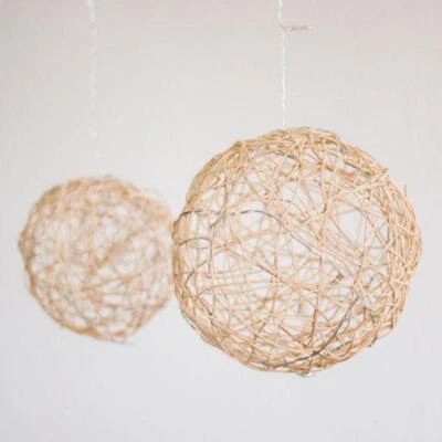 LED Sfera Decorativa Natura Vimini Catena Luci Mood Light Decorazione - Immagine 1 di 4