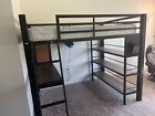 Heavy Duty Metal Loft Bunk Beds Full Size Loft Bed With Desk And Storage Shelves