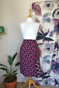 DOROTHEE SHUMACHER Pink & black pure Silk skirt size 4 UK 10 - Picture 1 of 9