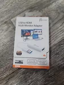 USB to HDMI Multi-Monitor Adapter- J5 Create HD 1080p, New -Open Box - Picture 1 of 5