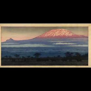 Toshi Yoshida "Kilimandscharo, Morgen" Holzschnitt Hrsg.189/600 1977 - Bild 1 von 6