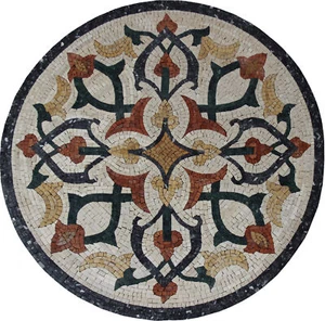 Bloom Yellow Orange Medallion Marble Mosaic - Picture 1 of 1