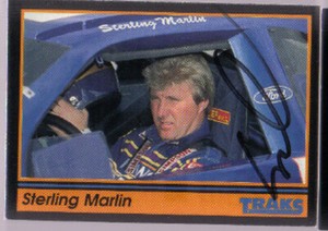 Sterling Marlin auto'd 91 Traks NASCAR card  #1038