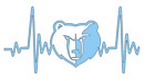 Memphis Grizzlies NBA Basketball Heartbeat Car Laptop Cup Sticker Decal