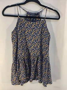 Art Class Girls Sleeveless Tank Top Blouse Blue W/Flowers Size XL (14/16) #489 - Picture 1 of 10