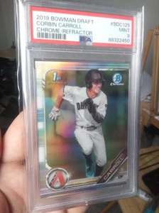 2019 Bowman Draft Chrome #125 CORBIN CARROLL 1st Prospect Refractor PSA 9 MINT - Bild 1 von 2