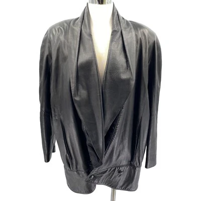Erez Lillie Rubin leather jacket size medium black soft leather 80s 90s vintage - Image 1 of 4