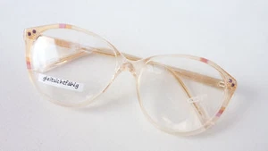 Damenbrille mit XXL Schmetterlings Form 70s hell klar mit Glitzersteinen Gr. L - Picture 1 of 4
