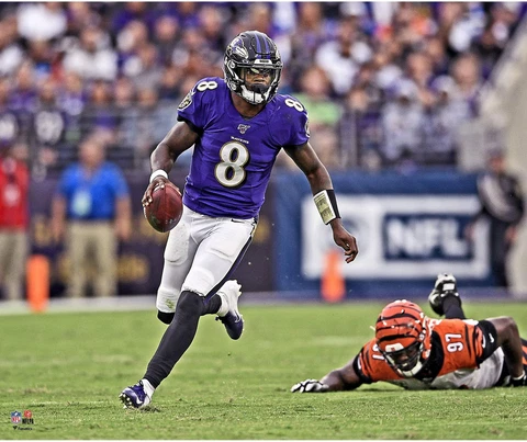 Lamar Jackson Baltimore Ravens Unsigned Elusive Running 20" x 24" Photo Cover