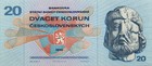 Tschechoslowakei ČSSR - Geldschein BANKNOTE - 20 Kronen Korun 1970 - Jan Zizka