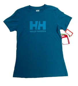 Helly Hensen Logo T-Shirt NWT Size Medium Blue Women's Free Shipping - Picture 1 of 6