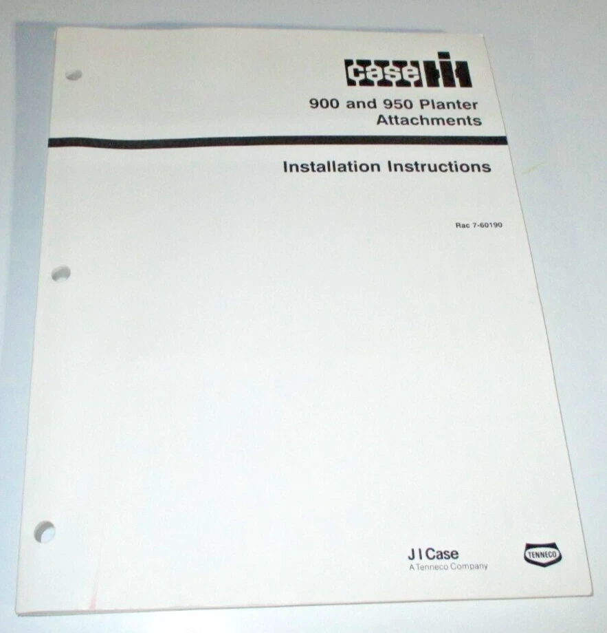 *Case IH 900 950 Planter Attachments Installation Manual ORIGINAL 7-60190 10/93 - Image 1 of 4