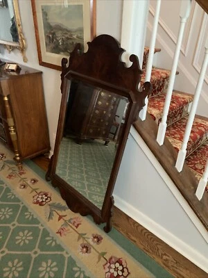 Espejo de pared biselado Henredon caoba Chippendale Foto 1 de 4