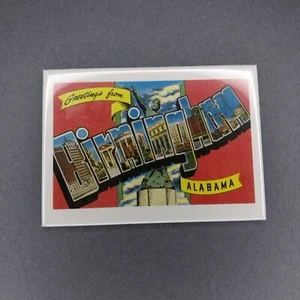 Imán de oficina para nevera de metal Big Letter Greetings from Birmingham Alabama AL - Imagen 1 de 2