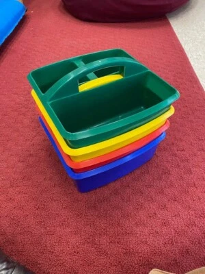 4 Carrito utilitario apilable multicolor de 3 compartimentos con mango, ECR 4 niños Foto 1 de 4