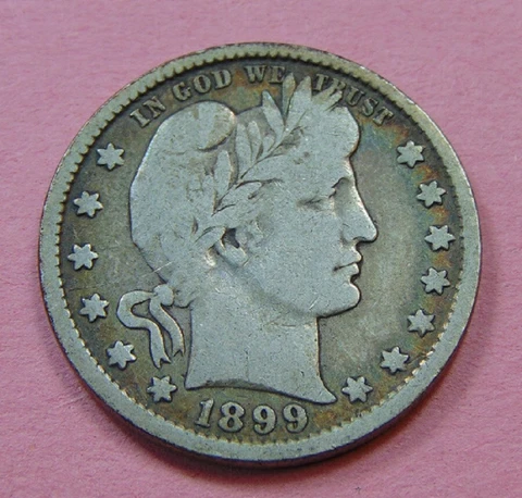 1899 SILVER BARBER QUARTER DOLLAR Cover