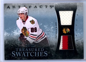 2010-11 Artifacts Treasured Swatches Jersey Patch Blue #TSPK Patrick Kane /50