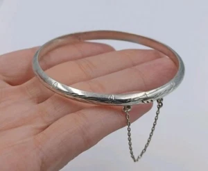 Sterlingsilber 925 Armreifarmband Pflanzenmuster Europa, 6,5g. - Bild 1 von 7