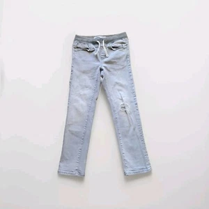 Boys Youth Old Navy Jeans Karate Slim Size Medium (8) Grey Distressed - Picture 1 of 7