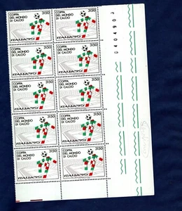 ITALY 1987 ITALIAN SPORT FOOTBALL WORLD CUP LIGHT GREEN BACKGROUND MNH** - Picture 1 of 1