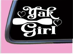 Yak Girl TP042 Vinyl 6" Aufkleber Sticker Kajak Ruder - Bild 1 von 1