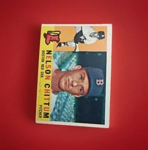 1960 Topps Baseball Card Boston Red Sox Nelson Chittum #296 Rc Small Crease Vg- - Picture 1 of 2