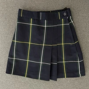 Flynn OHara Girls School Uniform Skort Green Blue Yellow Plaid Waist 22" Sz 5 ? - Picture 1 of 14