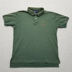 Vintage Ralph Lauren Polo Shirt Youth Large Green Short Sleeve Casual Boys - Picture 1 of 11