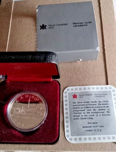 1984 Royal Canadian Mint 150th Anniversary of Toronto Proof Silver Dollar COA - Picture 1 of 9