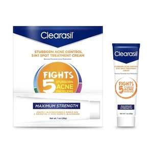Clearasil Stubborn Acne Control 5In1 Spot Treatment Cream, Maximum Strenght with - Picture 1 of 11