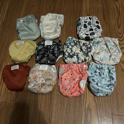 Infant Lot (11) Cloth Diapers Alva, SUS, Happy Behind All In One Adjustable - Image 1 of 4