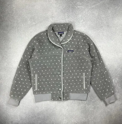 Куртка женская Patagonia Snap Front ретро X шерпа на пуговицах (M) соленая серая  - Изображение 1 из 4