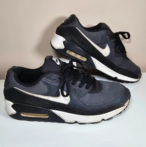 Nike Air Max 90 Mens 10.5 Black White Running Shoes Low CN8490-002 - Picture 1 of 11