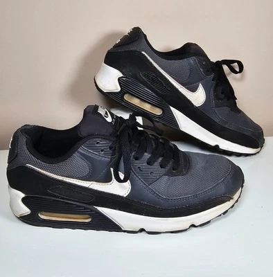 Nike Air Max 90 Mens 10.5 Black White Running Shoes Low CN8490-002 - Image 1 of 4