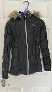 Girls Dare2b Black Long Puffer Ski Jacket Water&windproof Age 14-15 163cm - Picture 1 of 11