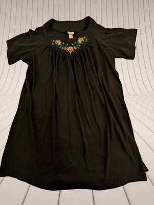 Only Necessities Camisón Miu Miu Vestido para Dormir Negro Floral Bordado 2xl Foto 1 de 4