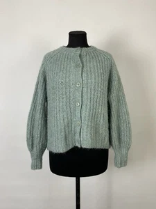 Sezane Emile Chunky Knit Ballon Sleeve Button Alpaca Cardigan Sweater Size Xs - Picture 1 of 9
