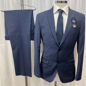 TED BAKER LONDON Blue Slim Fit Modern 2 Piece Suit C38S W32 L31 - Picture 1 of 22