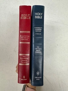Set 2 Two Bible Possibility Thinkers NKJV Nelson Genuine Bonded Leather - Picture 1 of 9