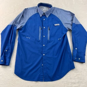 Columbia PFG Herren Hemd Medium Blau Omni Freeze Zero Angeln Kühlend Belüftet - Bild 1 von 8