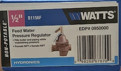 💦 Watts B1156F 1/2" Feed Water Pressure Regulator EDP#0950000 NEW 💦 - Image 1 of 4