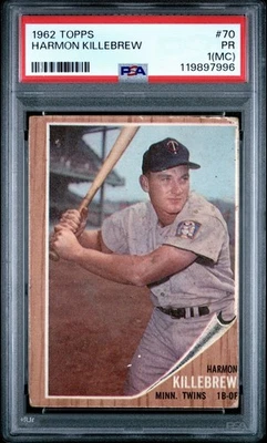 1962 TOPPS #70 HARMON KILLEBREW PSA 1 (MC) Minnesota Twins 🔥 - Image 1 of 2