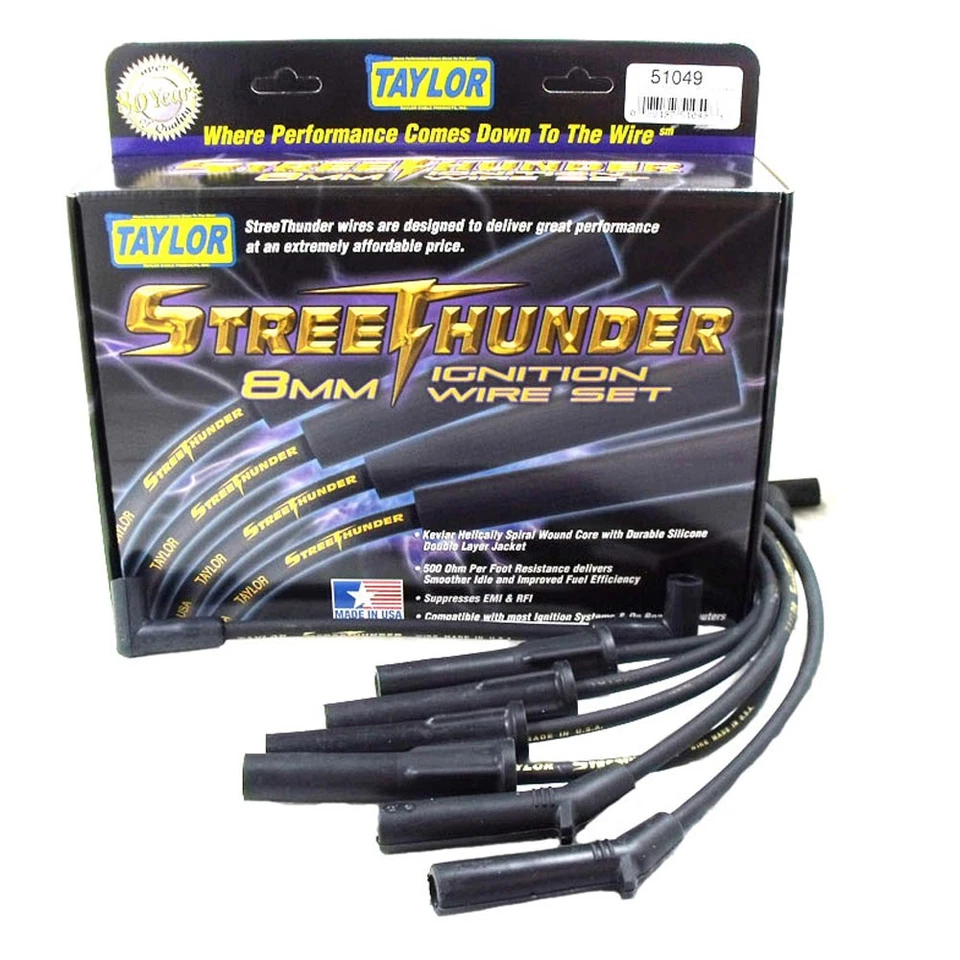 Juego de cables de bujías Taylor 51049; Street Thunder 8 mm negro para Jeep 91-00 4,0 L Foto 1 de 1