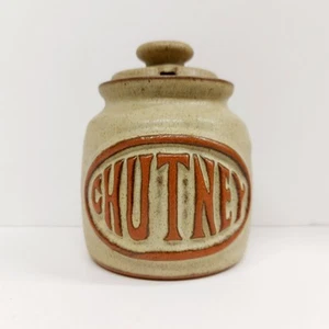 Vintage Tremar Pottery Two Tone Brown Chutney Pot With Slotted Lid Stoneware  - Picture 1 of 19