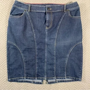 Lane Bryant Denim Jeans Skirt Plus Size 18 Dark Wash Great Condition - Picture 1 of 6