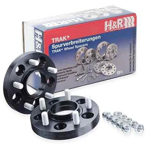H&R 4065561SW DRM Black 20 mm Wheel Spacers Kit Pair for 2005-24 Subaru WRX STi - Picture 1 of 7